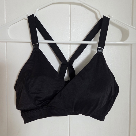 Spanx Bra-llelujah Mama Nursing Bra Size Medium Black Lounge Racerback Stretchy - Picture 1 of 12